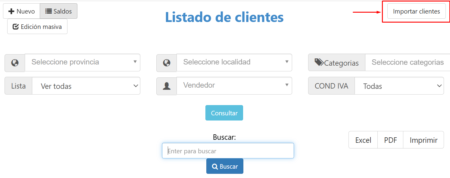 Importar clientes desde Excel